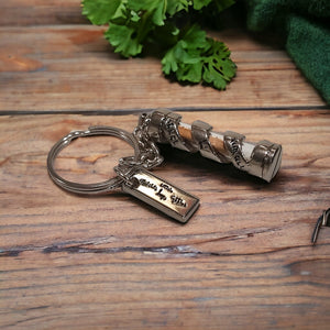 Mezuzah-shaped Keychain with Blessing