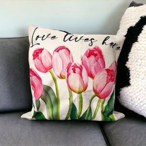 Tulip (Pink) #01 Cushion Cover