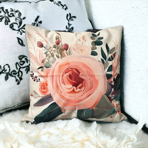 Chinese Peony (Pink) Cushion Cover