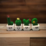 Miniatures Small Cactus Decoration 4 Pieces Set